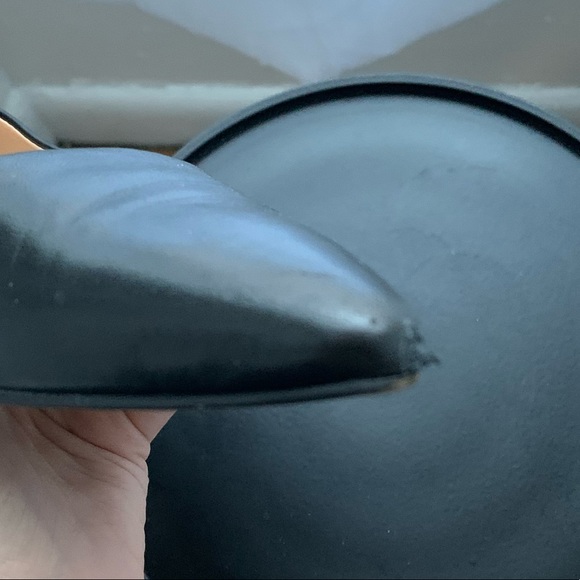 Franco Sarto Black Leather w/ metallic block heel - Picture 5 of 7